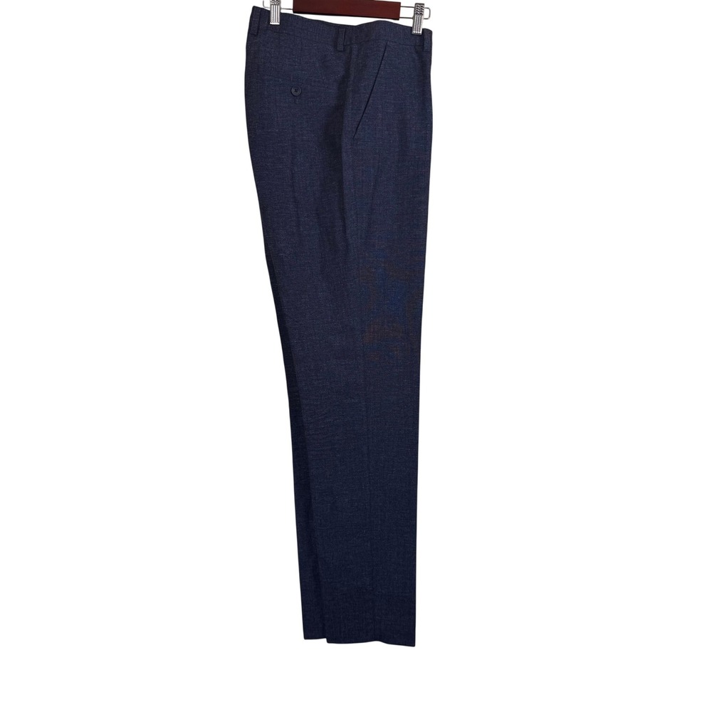 1901 Dress Pants Mens 34 Navy Blue Summer Wool Silk Linen Slim Fit Business